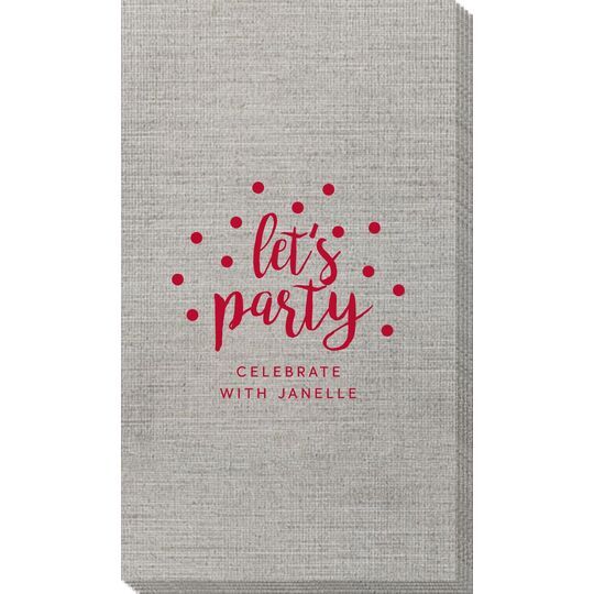 Confetti Dots Let's Party Bamboo Luxe Guest Towels